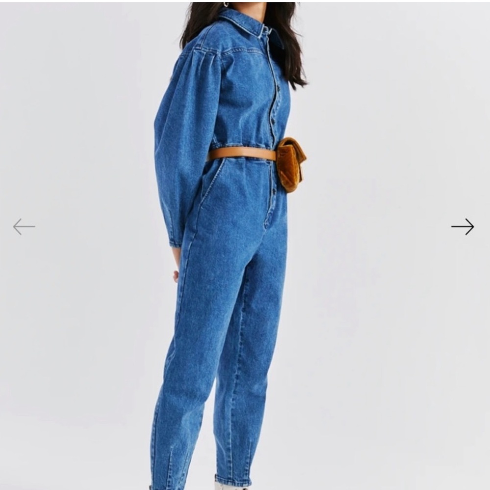 Something Navy denim jumpsuit
